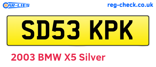 SD53KPK are the vehicle registration plates.