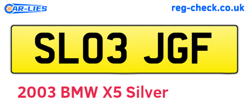 SL03JGF are the vehicle registration plates.