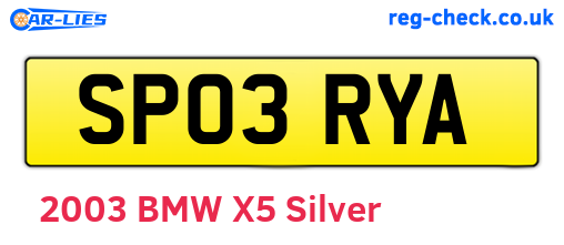 SP03RYA are the vehicle registration plates.