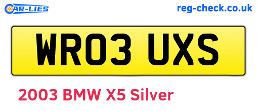 WR03UXS are the vehicle registration plates.