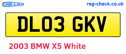 DL03GKV are the vehicle registration plates.