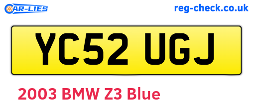 YC52UGJ are the vehicle registration plates.