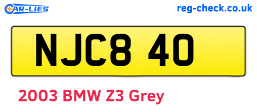 NJC840 are the vehicle registration plates.