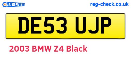 DE53UJP are the vehicle registration plates.