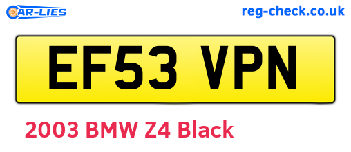 EF53VPN are the vehicle registration plates.
