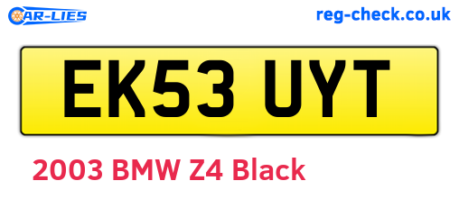 EK53UYT are the vehicle registration plates.
