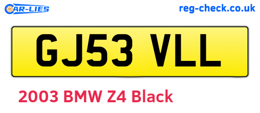 GJ53VLL are the vehicle registration plates.