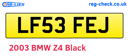 LF53FEJ are the vehicle registration plates.