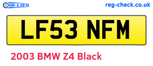 LF53NFM are the vehicle registration plates.