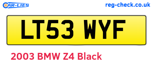 LT53WYF are the vehicle registration plates.