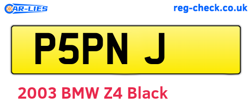 P5PNJ are the vehicle registration plates.