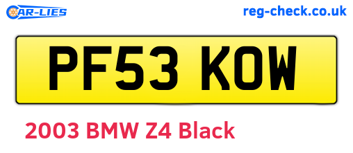 PF53KOW are the vehicle registration plates.