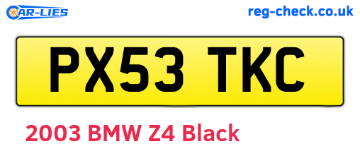 PX53TKC are the vehicle registration plates.