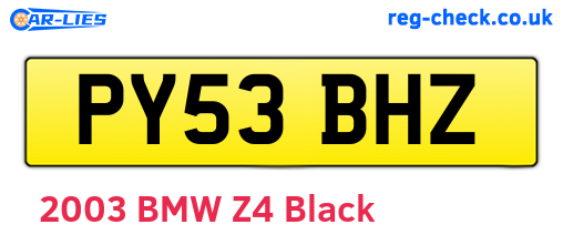 PY53BHZ are the vehicle registration plates.