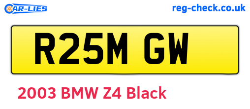 R25MGW are the vehicle registration plates.