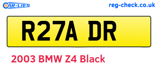 R27ADR are the vehicle registration plates.