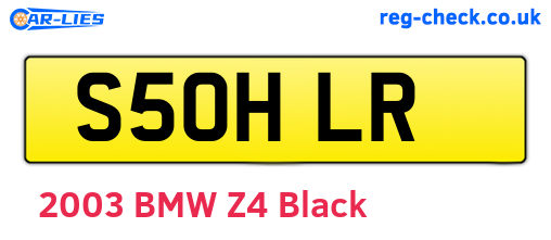 S50HLR are the vehicle registration plates.