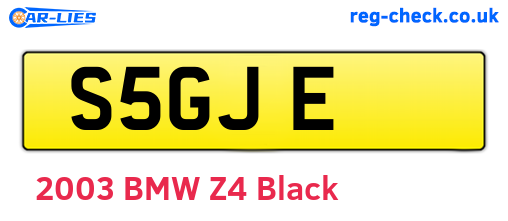 S5GJE are the vehicle registration plates.