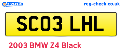 SC03LHL are the vehicle registration plates.