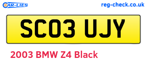 SC03UJY are the vehicle registration plates.