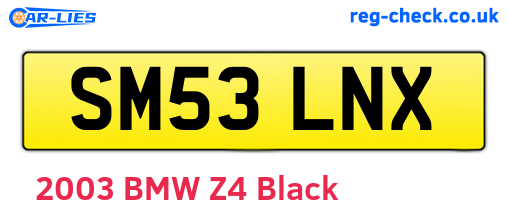 SM53LNX are the vehicle registration plates.