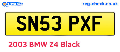 SN53PXF are the vehicle registration plates.