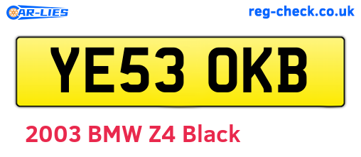 YE53OKB are the vehicle registration plates.