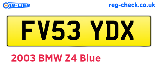 FV53YDX are the vehicle registration plates.