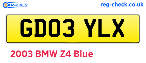 GD03YLX are the vehicle registration plates.