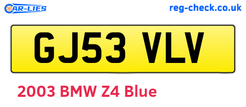 GJ53VLV are the vehicle registration plates.