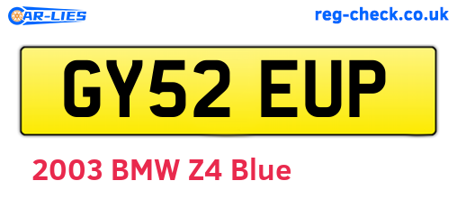 GY52EUP are the vehicle registration plates.