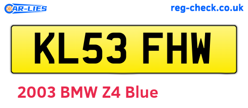KL53FHW are the vehicle registration plates.