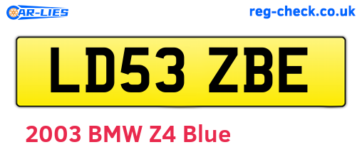 LD53ZBE are the vehicle registration plates.