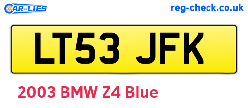 LT53JFK are the vehicle registration plates.
