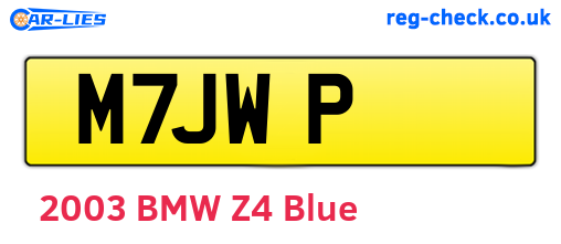 M7JWP are the vehicle registration plates.
