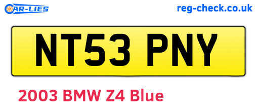 NT53PNY are the vehicle registration plates.