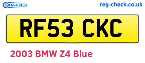 RF53CKC are the vehicle registration plates.