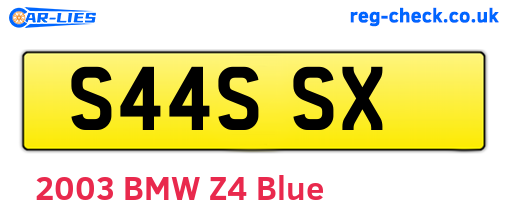 S44SSX are the vehicle registration plates.
