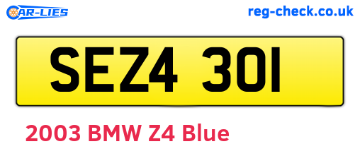 SEZ4301 are the vehicle registration plates.