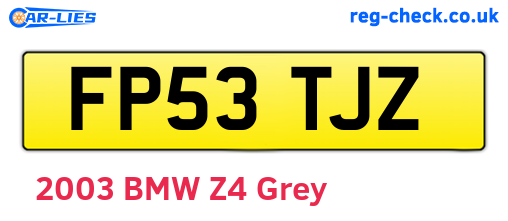 FP53TJZ are the vehicle registration plates.