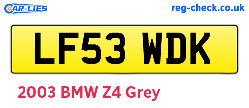 LF53WDK are the vehicle registration plates.