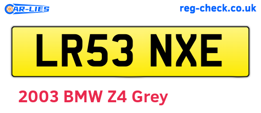 LR53NXE are the vehicle registration plates.