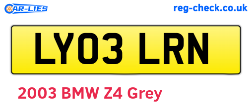 LY03LRN are the vehicle registration plates.