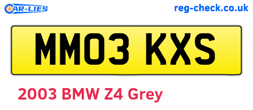 MM03KXS are the vehicle registration plates.