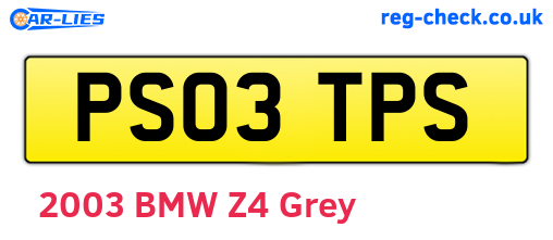 PS03TPS are the vehicle registration plates.