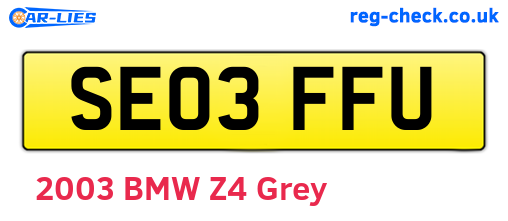 SE03FFU are the vehicle registration plates.