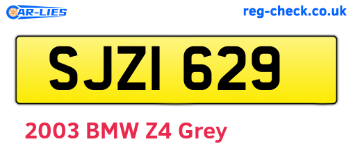 SJZ1629 are the vehicle registration plates.
