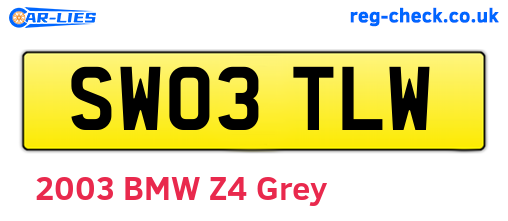 SW03TLW are the vehicle registration plates.