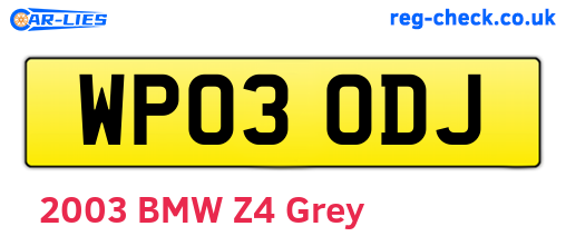 WP03ODJ are the vehicle registration plates.