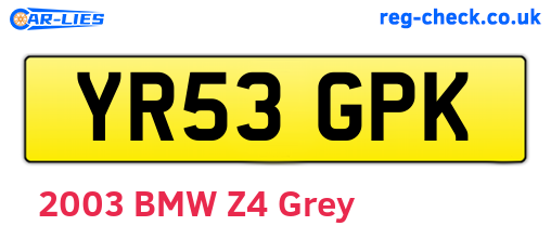 YR53GPK are the vehicle registration plates.